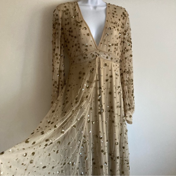 LoveShackFancy Janet Tulle Sequin Beaded Dress, Sz 4 - Picture 2 of 16